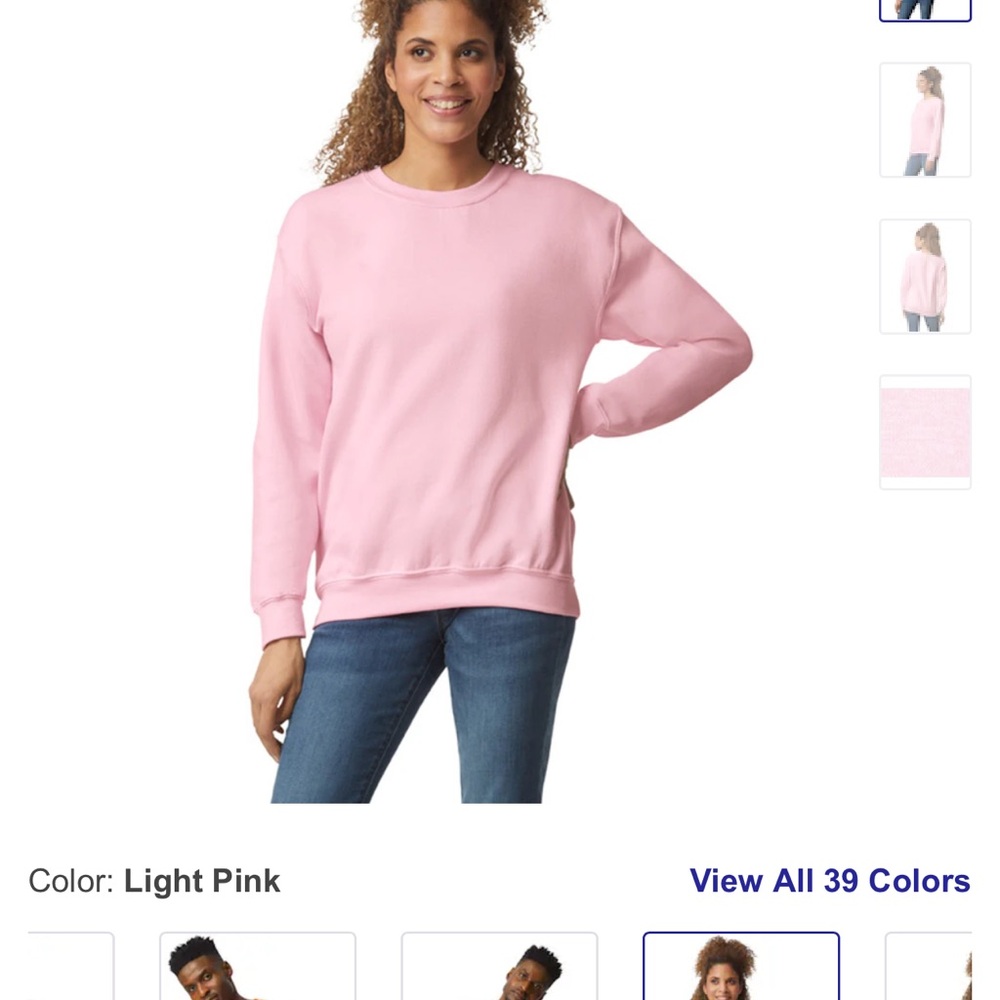 Light pink plain crewneck Sweatshirt